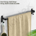 Plantex Towel Holder for Bathroom/24 inch Single Towel Rod/Towel Bar/Towel Hanger/Bathroom Accessories -Pack of 1 (1511, Black)