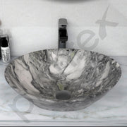 Plantex Ceramic Basin for Bathroom/Table Top Ceramic Basin/Washbasin for Bathroom - (BOAT-NS-552-Marble Finish, 16 x 13 x 5.5 Inch)