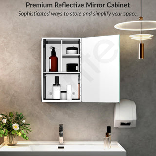 Plantex Premium Bathroom Cabinet with Mirror/ 304 Stainless Steel Bathroom Organiser with Mirror/Bathroom Shelf for Wall with Mirror (10x16 Inch-Chrome)