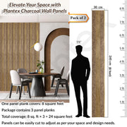Plantex Louvers Panel for Wall/8 Feet Wall Panels/3D Charcoal Panel for Interior Walls DÃ©cor - Pack of 3 Covers - 24 Sq. Ft, Size-1 Feet x 8 Feet (WD-2203)