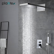 Plantex Shower Panel for Bathroom/Solid Brass 3 in 1 Bathroom Shower Set/Overhead Shower with Dual Function/Handshower with Waterfall Outlet –Chrome