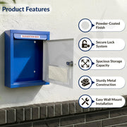 Plantex All in One Multipurpose Letter Box/Suggestion Box for Office/Post Box for Home gate/Donation Box/Complaint Box/with Lock -Wall Mount - Pack of 15 (Blue & Ivory)