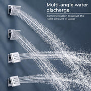 Plantex Brass Body Jet Shower for Bathroom/Wall Mounted Square Rain Shower Body Jet/High Pressure Massage Spray Jet - Pack of 4 (Chrome, BSH-022)