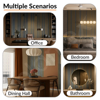 Plantex 3D Charcoal Wall Panels/Pack of 5 Louvers (1x8 Ft Each) /Decorative Panels for Interior Walls/40 Sq. Ft Coverage(WD-2209-Textured Grey & Gold)