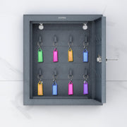 Plantex GI Metal Key Holder Box/Key Cabinet with 16 Key Holder for Wall/Lockable Key Storage Box for Home/Hotel/Shops/Office - Wall Mount (Grey)