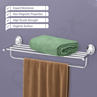 Plantex 304 Grade Stainless Steel Towel Rack for Bathroom/Towel Stand/Hanger/Bathroom Accessories - Cubic (24-Chrome)