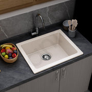 Plantex Quartz Acrylic Kitchen Sink with 10 Years Warranty by Plantex/Undermount Sink for Kitchen/Granite Single Bowl Kitchen Sinks with Coupling (Ultra Brun - 21x18 Inches)