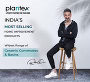 Plantex Aqua Green Ceramic Rimless One Piece Wall-Mount Western Toilet with Rounded Square Ceramic Basin-Combo