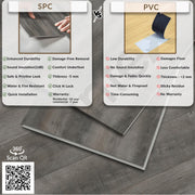 Plantex SPC Tiles for Floors/Interlocking Sound Insulated Floor Tiles/Click N Lock Wooden Flooring for Livingroom/Kitchen-30 Square Feet/10 Tiles,Memorial Silver-DIY Installation(Water&Fire Resistant)
