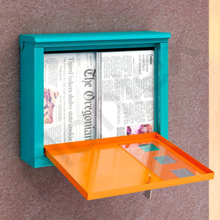 Plantex GI Steel Letter Box/Complaint Box/Small Suggestion Box for Office/Post Box for Home/Wall Mount Mail Box - (Green & Orange)