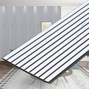 Plantex PVC Wall Panel/Louvers Panel for Wall/3d Wall Panel for Interior Wall DÃ©cor/Eco-Friendly Fluted Panel for Wall/- Pack of 7,Covers - 70 Sq. Ft (White and Black-12 Inch x 10 Ft)