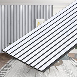 Plantex PVC Wall Panel/Louvers Panel for Wall/3d Wall Panel for Interior Wall Decor/Eco-Friendly Fluted Panel for Wall/- Pack of 7,Covers - 70 Sq. Ft (White and Black-12 Inch x 10 Ft)