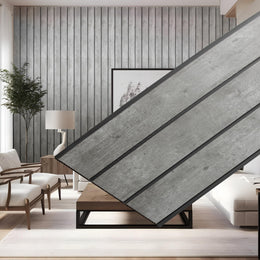 Plantex 3D PVC Louvers Panel for Wall Décor/Fluted Wall Panel 10 Feet/Eco-Friendly PVC Panels for Home & Office Interiors/Pack of 10 Covers 100 Sq. Ft (Mineral Grey)