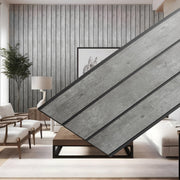 Plantex 3D PVC Louvers Panel for Wall DÃ©cor/Fluted Wall Panel 10 Feet/Eco-Friendly PVC Panels for Home & Office Interiors/Pack of 5 Covers 50 Sq. Ft (IMineral Grey)