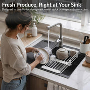 Plantex Sink Strainer Basket/Stainless Steel & ABS Plastic Vegetable Washing Sink Strainer/Kitchen Storage Rack Stand- Pack of 1 (White)