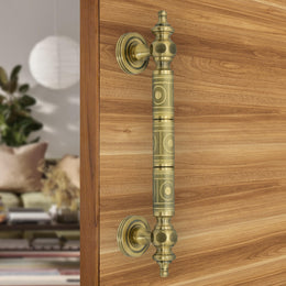 Plantex Door Handle for Main Door/Pure Brass Door Handle/12 inch Pull-Push Handle for Home/Office/Hotel - Pack of 1 (Brass Antique) - 3 Years Warranty