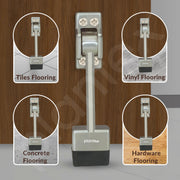 Plantex Door Stopper for Home/Stopper for Doors with Rubber Grip/Gate Stopper for Door - (5 Inch,Pack of 4) Silver Matt