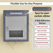 Plantex All-in-One Letter/Suggestion/Post/Donation Organizer for Office & Home Gate with Secure Lock - Pack of 10 (Grey), Wall Mounted