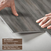 Plantex SPC Tiles for Floors/Interlocking Sound Insulated Floor Tiles/Click N Lock Wooden Flooring for Livingroom/Kitchen-30 Square Feet/10 Tiles,Memorial Silver-DIY Installation(Water&Fire Resistant)