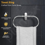 Plantex Towel Ring for Bathroom/Pure Brass Towel Holder/Towel Stand/Hanger/Bathroom Accessories - Pack of 1 (APS-GIA-05, Chrome)