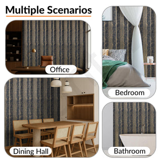 Plantex Louvers Panel for Wall/8 Feet Wall Panels/3D Charcoal Panel for Interior Walls Décor - Pack of 3 Covers - 24 Sq. Ft, Size-1 Feet x 8 Feet (YD-1207)