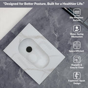 Plantex Orrisa Pan Indian Toilet for Bathroom/Household Squating Pan/Sintered Base Ceramic Sanitaryware Commode - (WC-01, White)