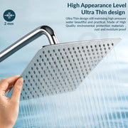 Plantex Stainless Steel 12 Inch Rain Flow Overhead Shower with Water Saving Nozzle/Bathroom Shower/Adjustable Shower Head for Bathroom without Arm - (APS-617-Chrome)