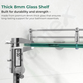 Plantex Corner Glass Shelf for Bathroom Wall/Glass Shelf for Kitchen/Bathroom/Living Room Corner Shelf (9x9 Inches - Pack of 2)