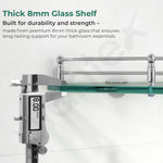 Plantex Corner Glass Shelf for Bathroom Wall/Glass Shelf for Kitchen/Bathroom/Living Room Corner Shelf (9x9 Inches - Pack of 2)