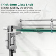 Plantex Diamond Glass Corner Shelf for Bathroom/Kitchen Glass Shelf/Bathroom Corner Shelf/Wall Storage Rack (9x9 Inches - Transparent - Pack of 1)