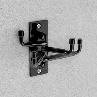 Plantex Flexible 4 pin Wall Hooks/Modern Wall Hanger/Hooks for Wall Heavy Items/Cloth Hanger/Towel Hanger for Wall (Black) Pack of 2