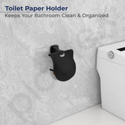 Plantex Paper Holder for Bathroom/Space Aluminium Toilet Paper Holder/Tissue Paper Roll Holder/Bathroom Accessories - Pack of 1 (Black)