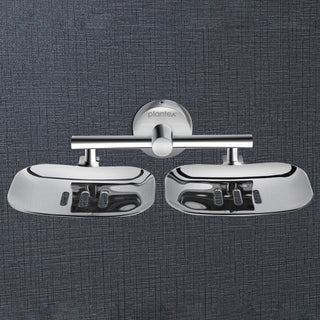 Plantex Maxx 304 Grade Stainless Steel Rectangular Double Soap Holder for Bathroom/Soap Dish/Bathroom Soap Stand/Bathroom Accessories (Chrome)
