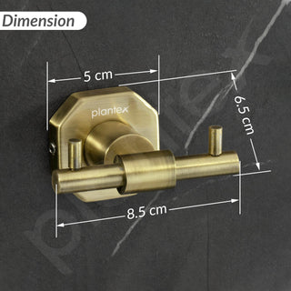 Plantex 304 Grade Stainless Steel Robe Hook/Cloth Holder/Towel Hanger/Bathroom Accessories - Nipron (Brass Antique)