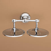Plantex 304 Grade Stainless Steel Bathroom Accessories Set of 3 - Towel Organizer/Napking Hanger/Dual Soap Holder for Bathroom - Skyllo (Chrome)