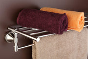 Plantex 304 Grade Stainless Steel Bathroom Accessories Set of 3 - Towel Stand/Napking Hanger/Dual Soap Holder for Bathroom - Niko (Chrome)