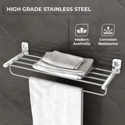 Plantex Dream Stainless Steel Towel Rack For Bathroom/Towel Stand/Towel Hanger/Bathroom Accessories - (24 Inch-Chrome) - Pack of 1