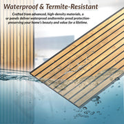 Plantex PVC 3D Fluted Wall Panels for Home Decor/Louvers Wall Panel 10 Feet/Eco-Friendly PVC Panels/Pack of 7 Covers 70 Sq. Ft (Golden Oak - 9G)