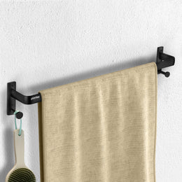 Plantex Towel Holder for Bathroom/24 inch Single Towel Rod/Towel Bar/Towel Hanger/Bathroom Accessories -Pack of 1 (1511, Black)