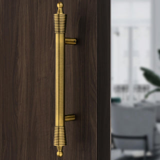 Plantex Heavy Duty Main Door Handle - 14 Inch Pull-Push Handle for Glass & Wooden Doors - Pack of 1 (Brass Antique) - 3 Years Warranty