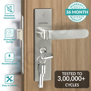 Plantex Heavy-Duty Door Lock Set - Main Door Lock Handle Set/ 6-Lever Lock Mechanism with 3 Years of Warranty/Mortise Lock with 3 Keys, Brass Lockbody & Cylinder(8110 - Matt)