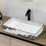 Plantex Ceramic Basin For Bathroom/Table Top Basin/Counter Top Basin For Restaurant/Hotel (24 X 14 X 11 Inch), Silver