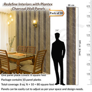 Plantex Louvers Panel for Wall/8 Feet Wall Panels/3D Charcoal Panel for Interior Walls DÃƒÆ’Ã‚Â©cor - Pack of 10 Covers - 80 Sq. Ft, Size-1 Feet x 8 Feet (YD-1204)