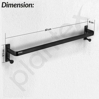 Plantex Towel Holder for Bathroom/24 inch Single Towel Rod/Towel Bar/Towel Hanger/Bathroom Accessories -Pack of 1 (1511, Black)