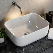 Plantex Ceramic Wash Basin for Bathroom/Table Top Washbasin with 10 Years Glaze Warranty by Plantex/Counter Top Basin/Basin for Restaurant/Hotel (Glossy White - 16 x 12 x 5.5 inch)