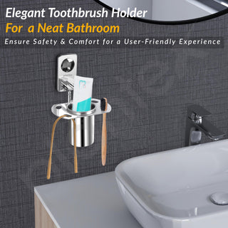Plantex Metro Platinum Stainless Steel Tooth Brush Holder/Tumbler Holder/Bathroom Accessories