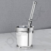 Plantex Heavy Stainless Steel Khalbatta/Mortar & Pestle Set/Okli Musal/Khal/Okli/Imam Dasta for Kitchen - Size 3(Dia: 8, H: 8 cm)