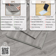 Plantex SPC Tiles for Floors/Interlocking Sound Insulated Flooring Planks/Click N Lock Wooden Flooring for Bedroom/Kitchen-30 Square Feet/10 Tiles,Classic Scarbo-DIY Installation(Water&Fire Resistant)