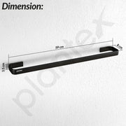 Plantex Aluminium Towel Holder for Bathroom/24 inch Single Towel Rod/Towel Bar/Towel Hanger/Bathroom Accessories -Pack of 1 (1512, Black)