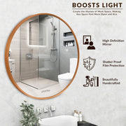 Plantex Aluminium Frame Mirror for Wall/Bathroom Mirror/Round Mirror for Bathroom/Wall Mount Mirror for Bedroom/Dressing Room/Living Room/Entryway - Shatterproof Mirror (24inch-Gold Brushed)